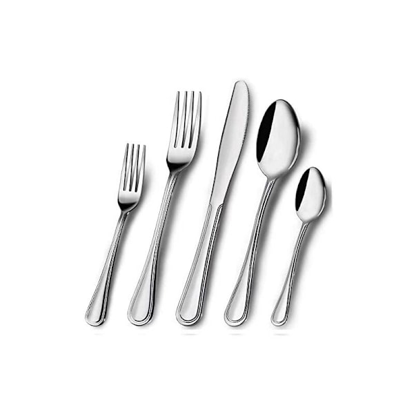 Tykt 410 rustfritt stål bestikk Steak bestikk Servise 5-delt sett