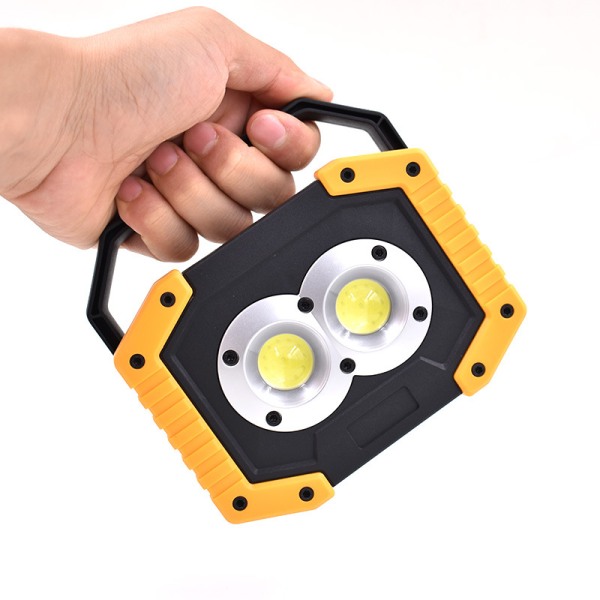 Arbejdslys Genopladeligt, LED-arbejdslys Bærbare Flood-lys Magnetisk LED-lys til udendørs belysning 2-pak (gul)