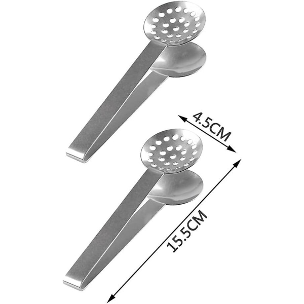 Tesilningsskedar i rostfritt stål, tesilningsskedar i form av skedar, tesilningsskedar för kök och bar (3 st, silver)