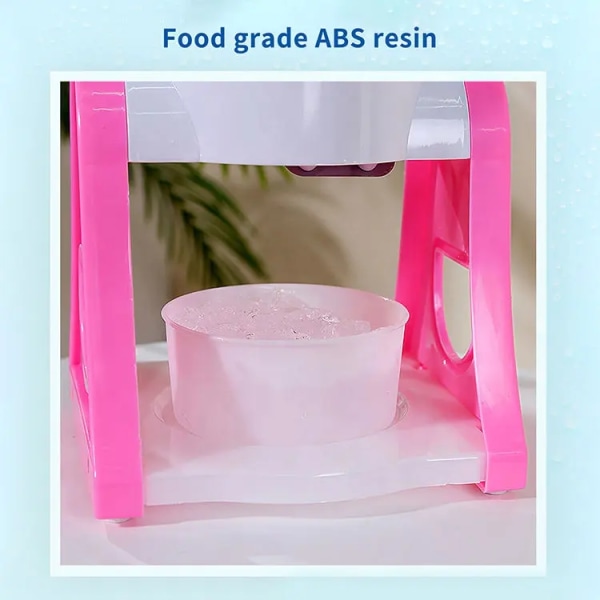 rosa israkmaskin och snökottemaskin - Premium bärbar iskross och rakad ismaskin med brickor - BPA-fri