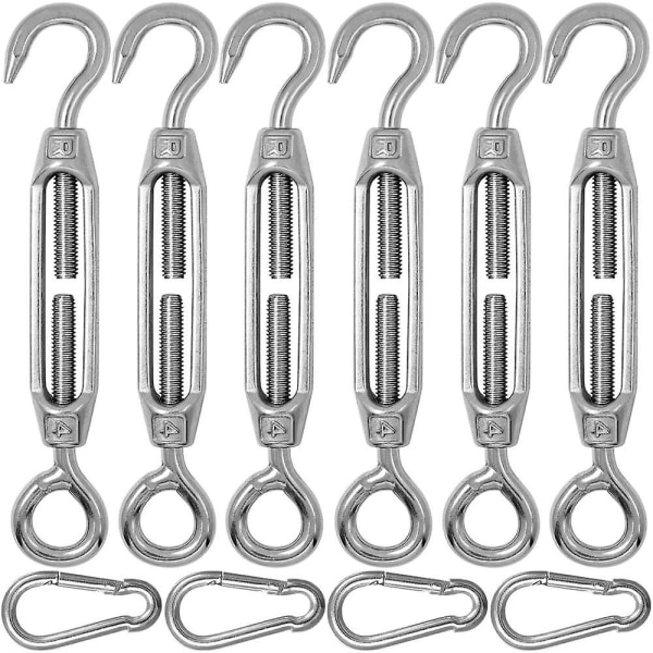 Set Of 6 Stainless Steel Hook & Eye Rope Tensioner Tensioner