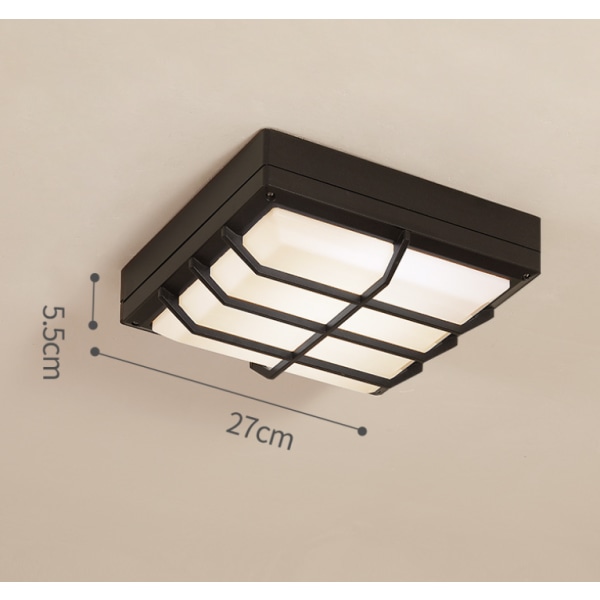 Vattentät LED-taklampa, LED-taklampa IP65 för vardagsrum, badrum, kontor, utomhusveranda och mer (18w + varmt ljus E)