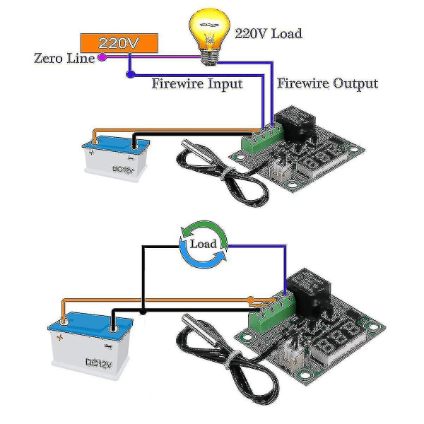 4 st W1209 12V DC Digital Temperaturkontrollmodul, Mikro Digital Termostat -50-110c Elektronisk