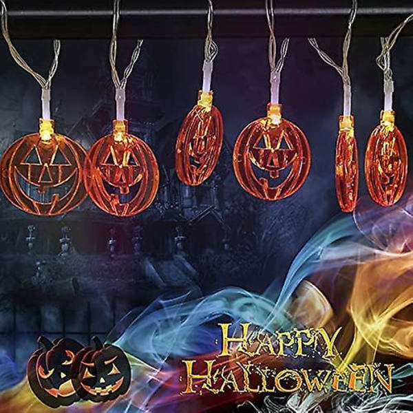 Utomhus 6m 40 LED Solcellsdrivna Fairy Lights för Halloween, Utomhusdekoration för Fest, Halloween, Trädgård, Semester, Höst, Pumpa Lykta Varm Ljus