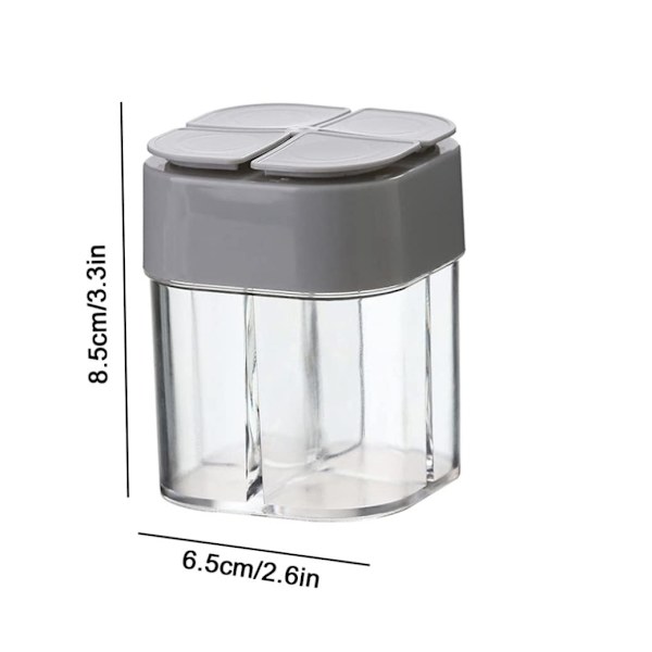 Multifunksjonell krydderbeholder - Bærbar reisecamping krydderbeholder - Krydderdispenser i plast for salt og pepper