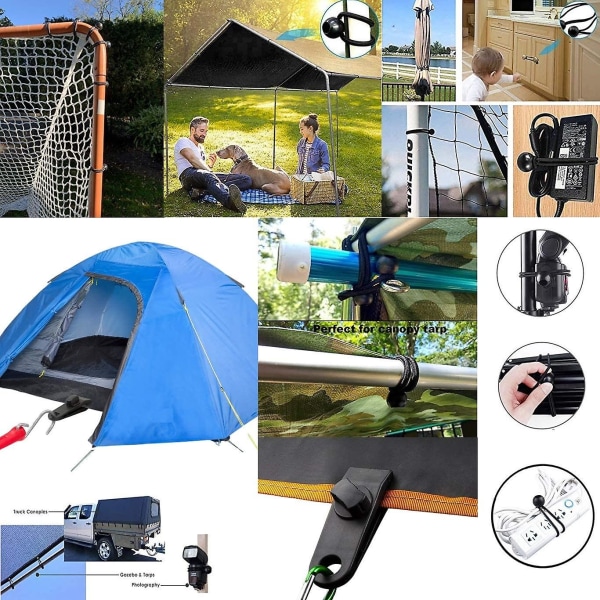 10 Sæt Tarp Klips Teltspænde Tarp Markiser Klips Markise Spænder Elastisk Bungeetov Tarp Bold Bungeetov Til Telte, Dækker, Markiser, Banner
