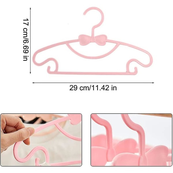 Barnehenger, Plastbarnehenger Baby Sklisikre Henger Baby Hengersett, For Garderobe Skap Klær, (Rosa, 20 Stykker)