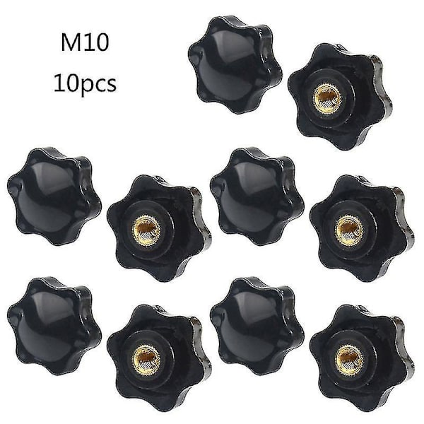 10x M5/m6/m8/m10 Håndskrue med sekskantet hode, gjengeklemmer, knott-størrelse m10
