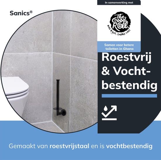 Sanics Vægmonteret Toiletpapirholder, Mat Sort Rustfrit Stål Reserve Toiletpapirholder til 2 Ruller, Pladsbesparende til Badeværelset
