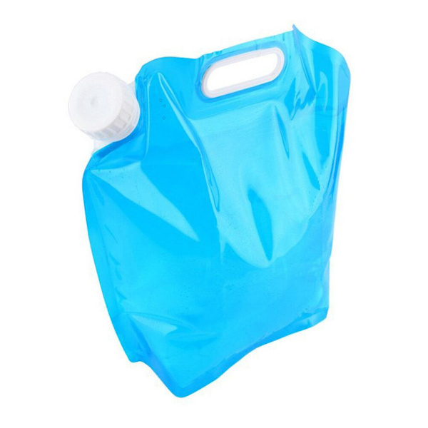 5L Bärbar Vikbar Vattenförvaringslyftpåse Vattenbehållare Bärar för Camping Vandring Utomhus Blue