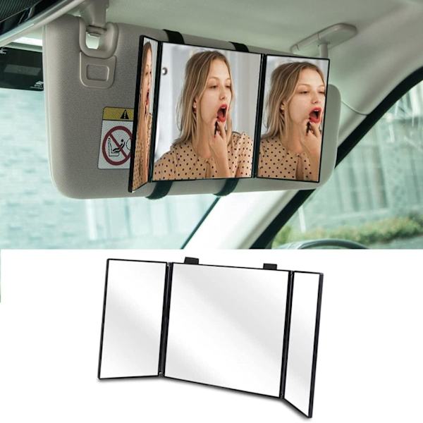 Universal Resemirror Clip på Solskydd 310mm för Bil Lastbil SUV (12.5\", Svart)