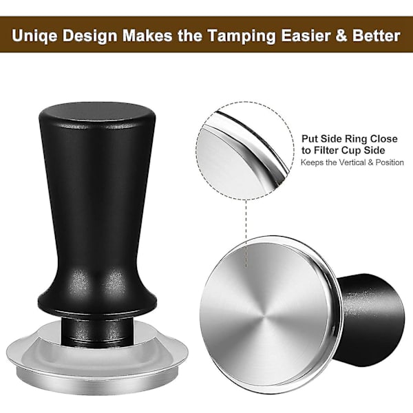 53mm Kalibrerad Espresso-Kaffetamper med Fjäderbelastad Positionsbegränsad Design Konstant Tryck