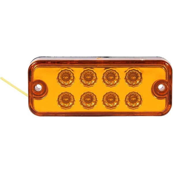 6 Pak 8 LED 12V Lastvogns Trailer Sidemarkerlys Auto Side Clearance Indikator (gul)