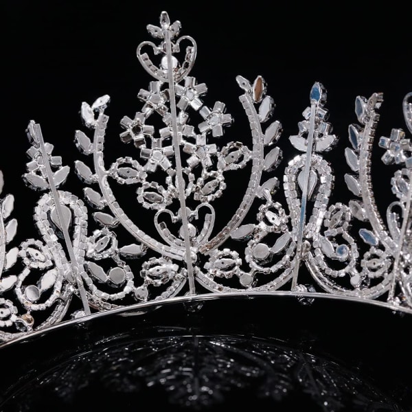 Luksus Cubic Zirconia bryllup tiara og krone for kvinner Stort festspill Hårsmykker Quinceanera brudegaver for kvinner