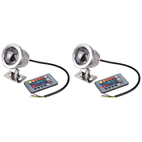 10w RGB LED Lys Pool Dam Spotlight Under Vand + Fjernbetjening, Sort