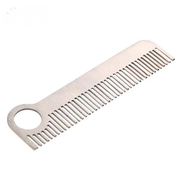 Lommeværktøj rustfrit stål mat minimalistisk indgraveret taktisk metal hår overskægskam Rustfrit stål hårkam (3 stk)