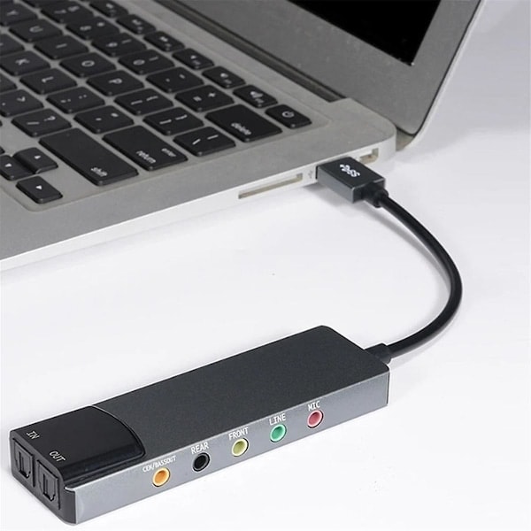 6-i-1 Computer Lydkort 5.1 Usb Eksternt Lydkort Multifunktionel Lydkonverter til Laptop_RY