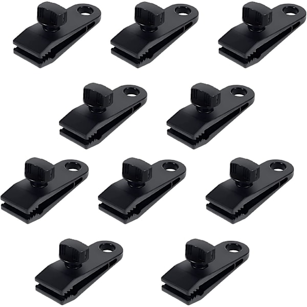10 st Tältklämmor i Plast Multifunktionella Säkra Presenningklämmor Nylon Tältklämmor Presenningklämmor för Camping, Presenningar, Husvagn, Trädgårdsskydd