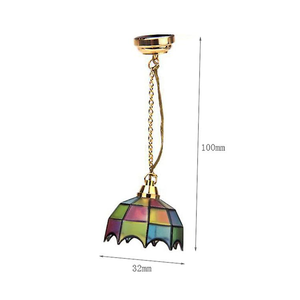 Mini Dukkehus Miniatyr Dekor Led Bordlampe Taklampe Batteridrevet Lys Dukkehus Tilbehør (1 stk, Farge)