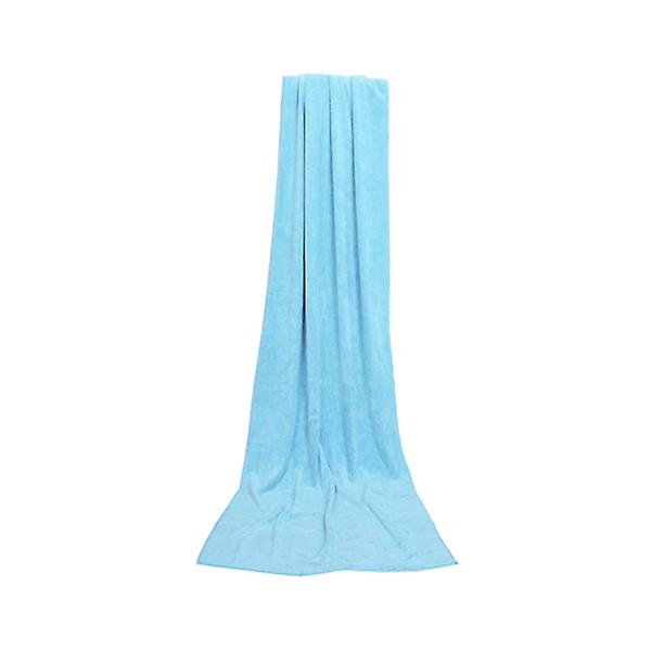 70x140cm Mikrofiber Håndklæder Stor Hurtigtørrende Badehåndklæde Til Spa Strand Svømning Camping (Lyseblå) Lyseblå Sky blue