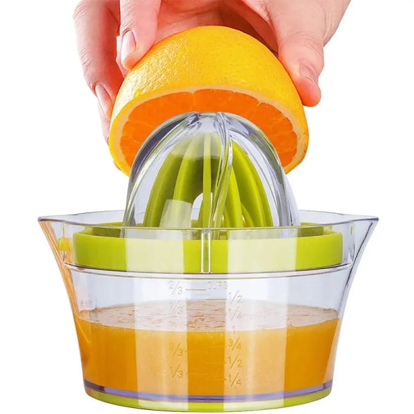 Citruspresser, Manuel Håndpres til Appelsin og Citron, Anti-Slip Dæksel med Rotationsrive, Limepresser, 17-Ounce Kapacitet