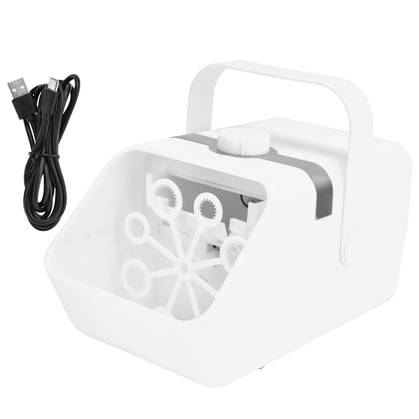 Elektrisk bubbelmaskin USB-driven automatisk bubbelblåsleksak för inomhus- och utomhusfester Vit