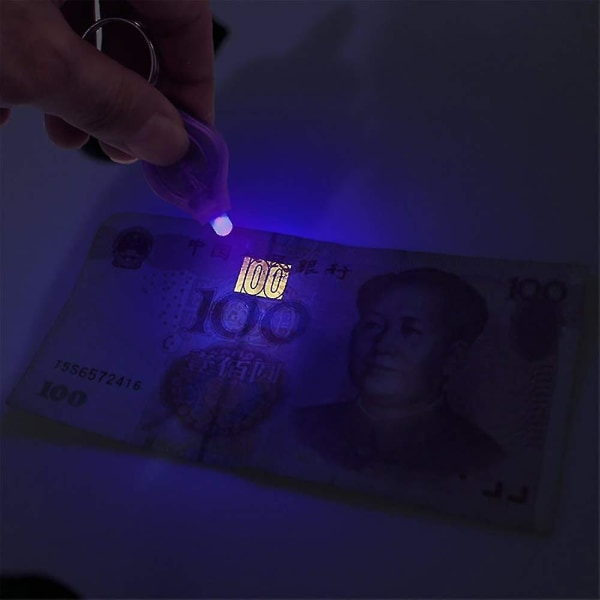 5-pack Mini LED Ficklampa UV Pengakontroll Nyckelring Lampa Fackla LED Pengadetektor Lampa