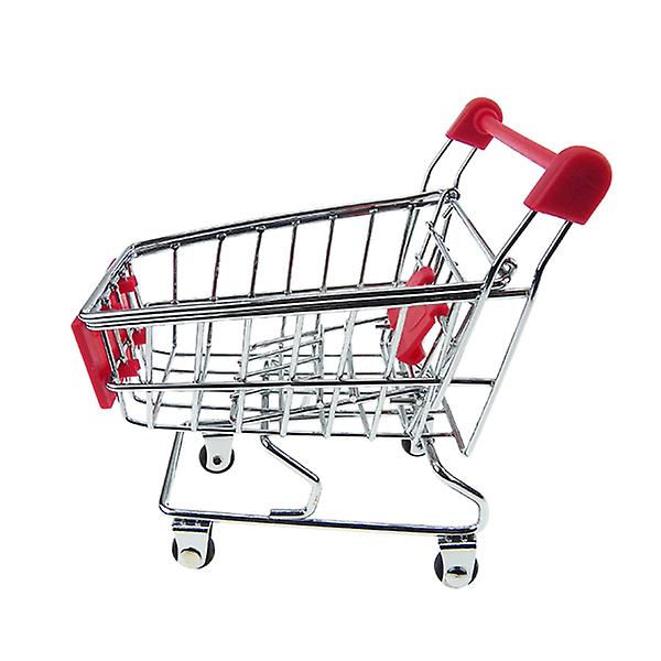Mini Indkøbsvogn Legetøj til Børn, Metal Makeup Opbevaring Indkøbsvogn Trolley Med Elektroplettering (Tilfældig Farve)