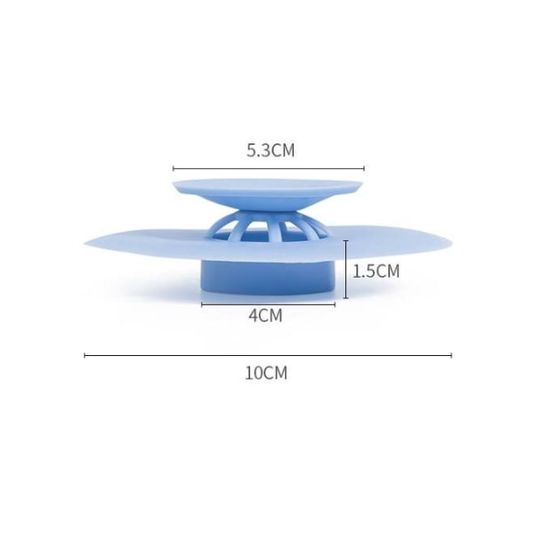 Grå badkarspropp 4 tum Stor Silikonavloppsplugg Platt Sugkoppskydd Kök Badrum