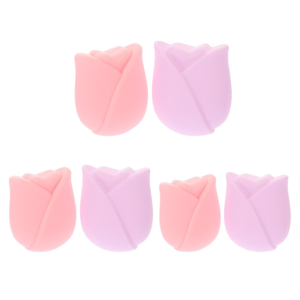 6 kpl Meikkisiveltimen Puhdistaja Meikkisiveltimen Pidike Meikkisiveltimen Suojus Kosmetiikkasiveltimet Suojaava Sivellin Pink 5.8X4.9CM