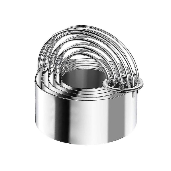 Kakeutstikker med Håndtak Rustfritt Stål Rund Sirkel Utstikker Bakeform (1 sett (5 stk)