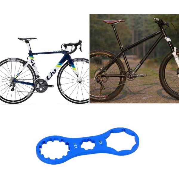Etuhaarukkaavain Pyörän alakannattimen irrotustyökalu Pyörän akselin alumiiniseoksesta valmistettu jakoavaintyökalu polkupyörän korjausasennukseen (4 kpl, sininen+punainen)