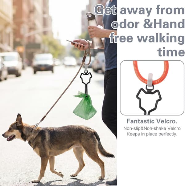 Hundeavfallsposeholder Sett Med 2, Håndfri Bånd-, Belte- Og Sykkelmontering, Nylon Og ABS, Svart, For Turer Og Jogging