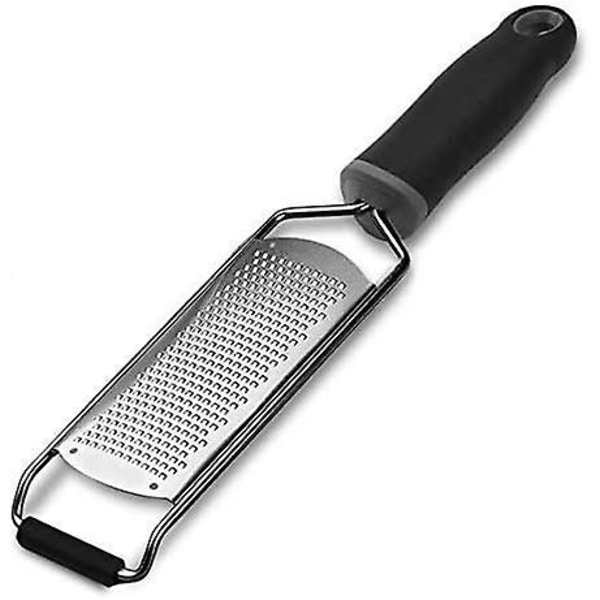 Cheese Grater And Lemon Zester, Made Of Stainless Steel And With Soft Rubber Handle, Multipurpose Kitchen Accessory, Easy To Use And Dishwasher Safe