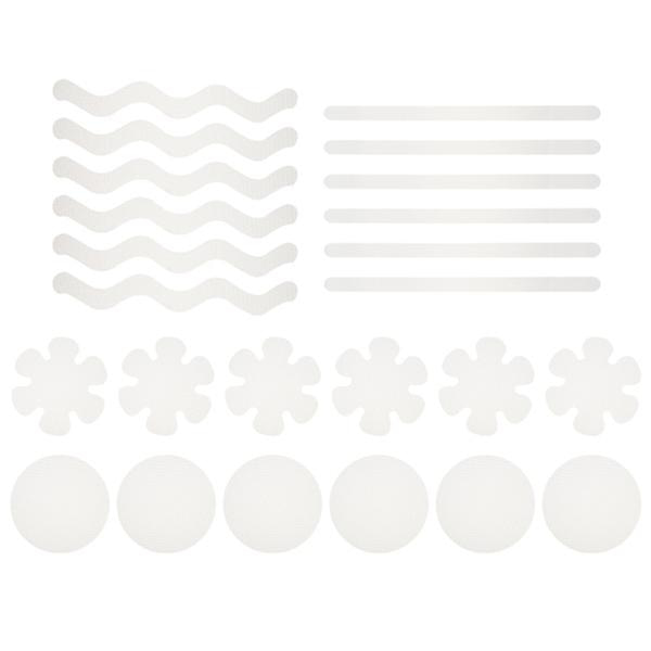 24 stk. Badekar Stickers Trappe Anti-slip Klæbesticker Sikkerhed Bruser Stickers Transparent 37.5X1.8X0.1C Transparent 37.5X1.8X0.1CM