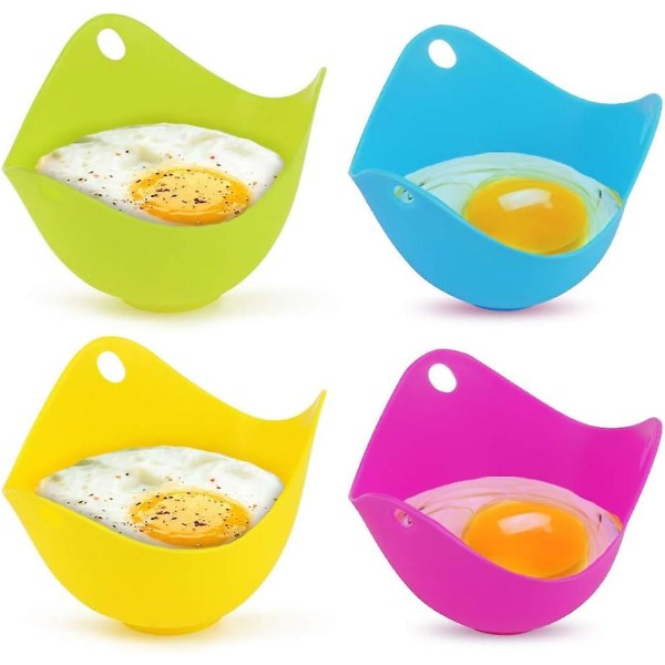 Cooking Eggs 4pcs Egg Steamer Silicone Egg Poacher Molds For Egg Pan, Cookware, Steamer, Microwave Oven