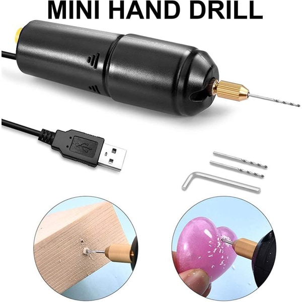 Mini Lille Bærbar Elektrisk Boremaskine Mikro Usb Epoxy Harpiks Bor Smykker Værktøjer Diy Fremstilling Træ Håndværk Rotationsværktøjssæt