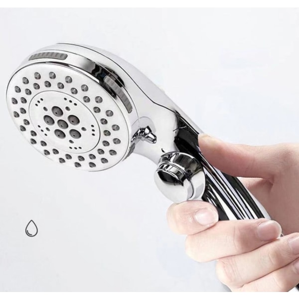 Regnduschknapp, handdusch, vattenstopp med en knapp, trycksatt duschmunstycke för badrum, duschmunstycke