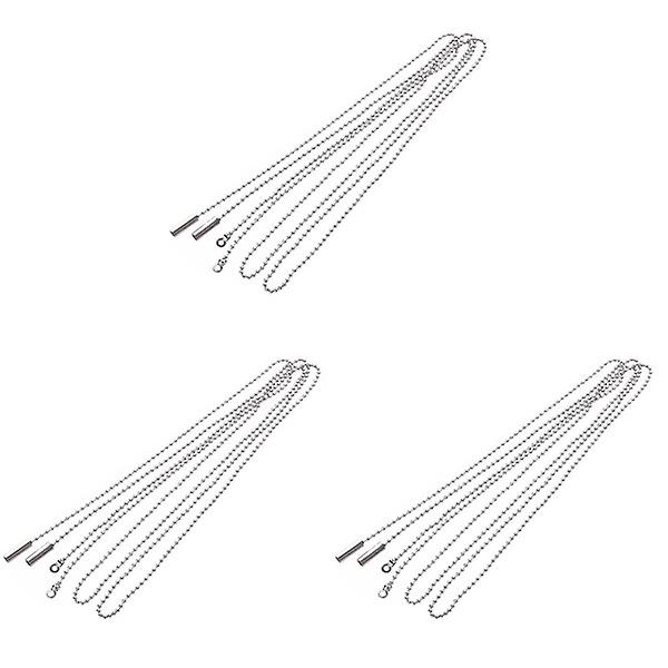 6 st Ersättningskedjor för takfläktlampa, strömbrytare, dragkedja, belysningstillbehör (silver) 6 st 6 pcs