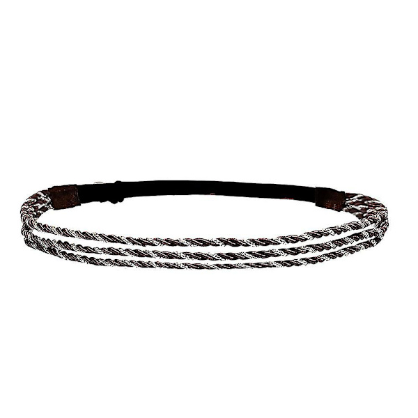 Justerbare elastiske flettede hårbøyler for kvinner, Boho-flettet hårbånd, hårtilbehør, kaffe hvit Coffee White