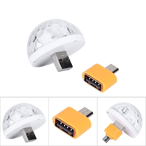5V 5W RGBW Mini USB Discolampa med Mobiltelefonadapter (för Android)_RY
