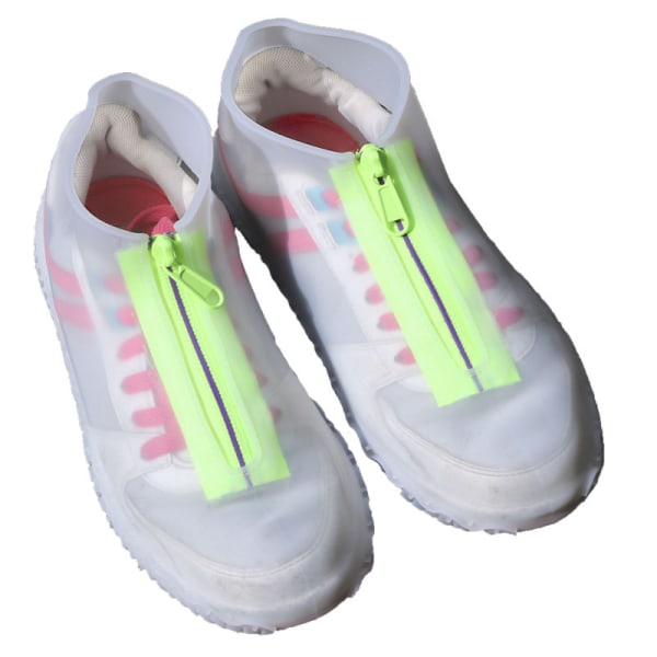 Vedenpitävät silikoniset kengänsuojat, uudelleenkäytettävät taitettavat liukumattomat sadesuojat vetoketjulla, kengänsuojat kengänpäälliset sadegalossit (2 paria)