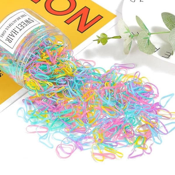 1500-pack mini elastiska hårband Mjuka flätade gummiband för barnhår, bröllopsfrisyrer, flätor och mer (flera färger)