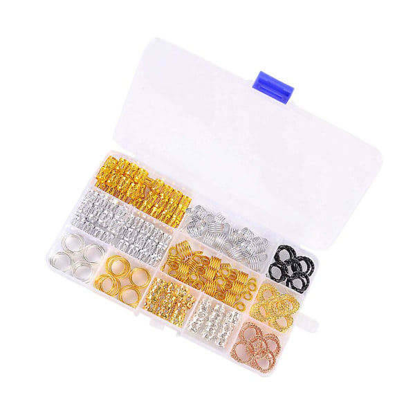 Korujen valmistussarjat seos-hiuskiepit dreadlock-helmet hiusrenkaat hiuslenkit klipit DIY-hiusputket hiuskoristeet Assorted Color 17x9cm