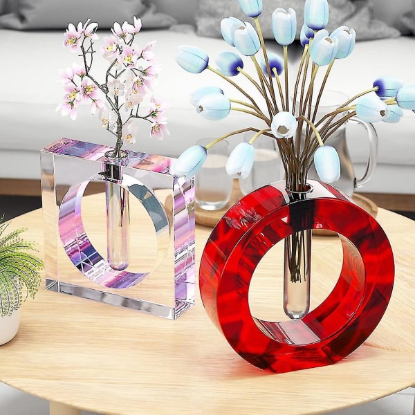 2 st Vas Resinform med Provrör, Resinform Kompatibel med Växtförökningsstation, Resin Gjutform F