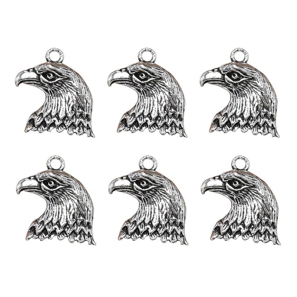 20 stk. Delikat Alloy Ørn Hoved Vedhæng Charms DIY Smykkefremstilling Tilbehør Til Halskæde Armbånd (antik Sølv)Sølv Silver