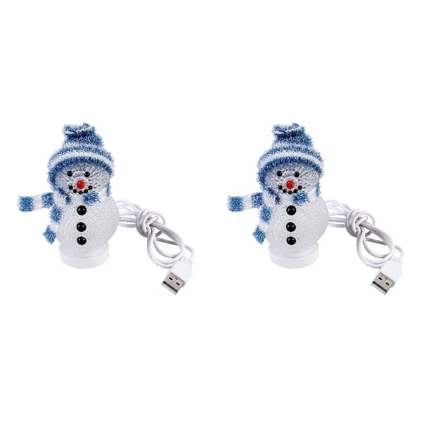 3 stk. Julelysende Snemand LED Lys USB Natlys RGB 7 Farve Blinkende Lys Soveværelse Bordlampe 2pcs