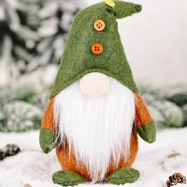 Ruotsalainen käsityönä valmistettu GNOME-pehmolelu, seisova hahmo kevään, Pyhän Patrickin päivän ja pääsiäisen koristeeksi, 1 kpl (Vihreä GNOME)