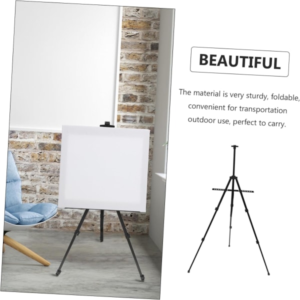 Foldbar Staffeli Bærbar Kunstner Tripod Sort Aluminium Display Lille Staffeli Billedstativ Tripod Maleri Hylde Mini Lille Display