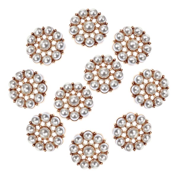 10 kpl Vintage-tyyliä jäljittelevät helmipainikkeet Elegantti helmi ompelupainikkeet Paidan painikkeet 2,5X2,5X1CM 2.5X2.5X1CM
